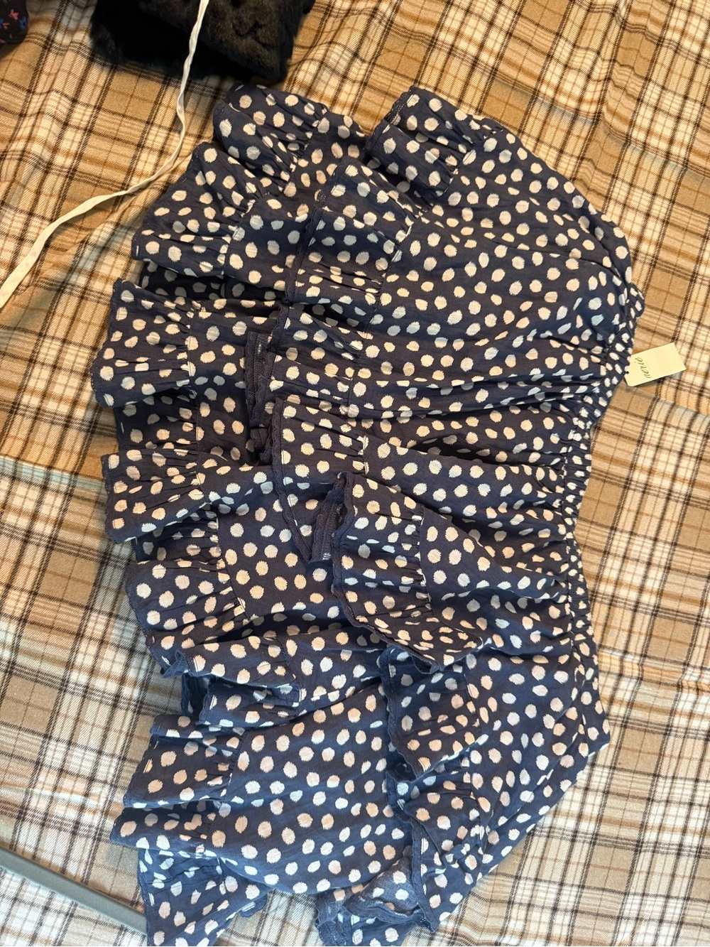 NWT- AerieNavy Polka Dot with Ruffle Skirt- shorts